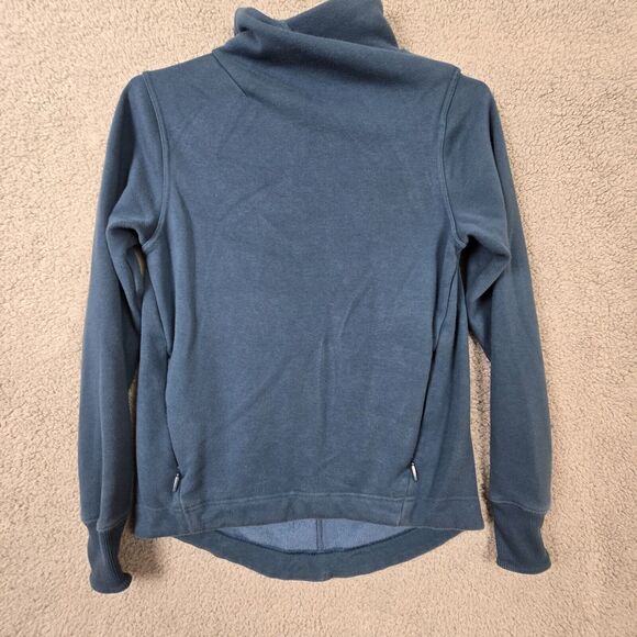 Athleta Cozy Karma II Sweatshirt Soft Twist Funnel Neck Dark Blue Sz XXS - Picture 1 of 9
